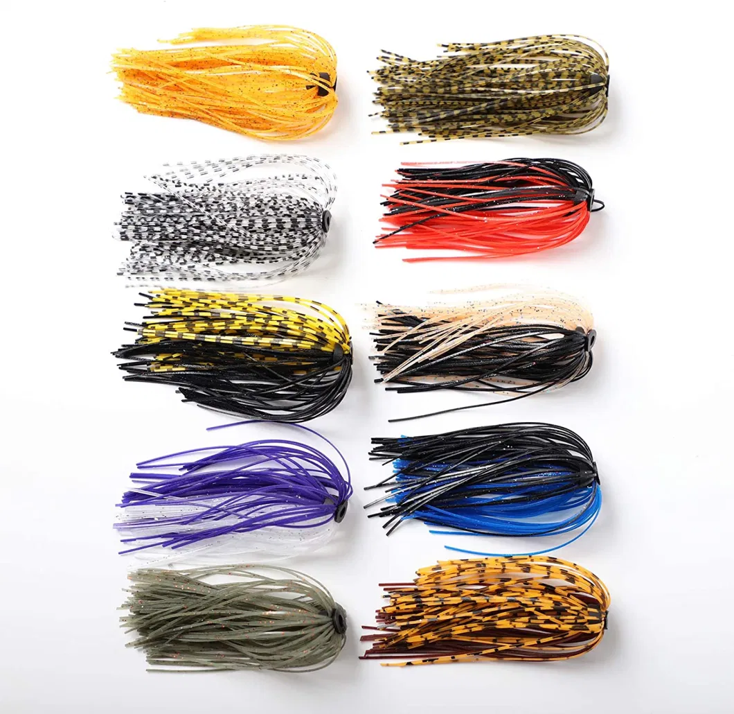 Silicone Jig Skirts DIY Rubber Skirt Fishing Bass Jig Lures 50 Strands Fishing Lure Skirt Replacement for Spinnerbaits Bass Buzzbaits Fishing Jigs Trailers