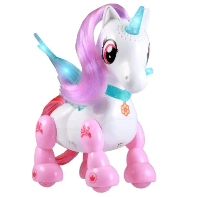 Juguete de unicornio inteligente con cuerno y alas brillantes, juguete interactivo de unicornios Bo Pony con sonido para niños