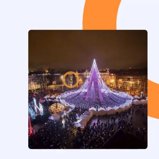 Árbol de Navidad de iluminación LED gigante artificial al aire libre con alta calidad